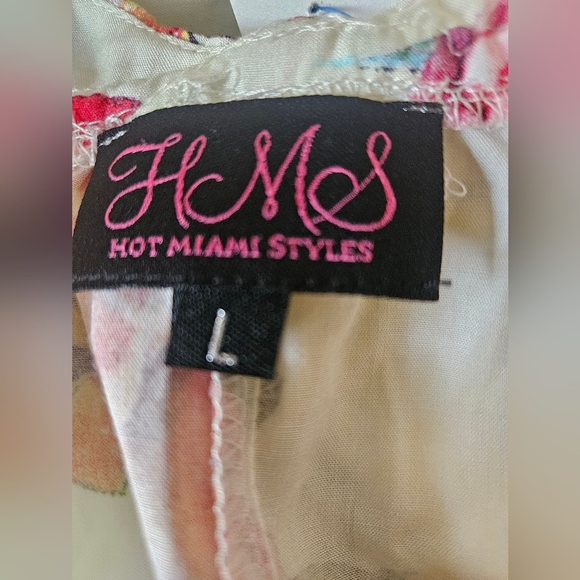 HMS -Dress Floral Wrap Rumper  Women's Sz L  100%Rayon - Picture 7 of 8